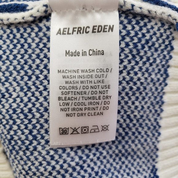 Aelfric Eden | Sweaters | Aelfric Eden Womens Whirlpool Knit Sweater Blue White Pullover Long 